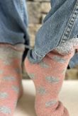 Laundry B Terry & Wool Luxury Socks Dotty Dusky Rose Grey